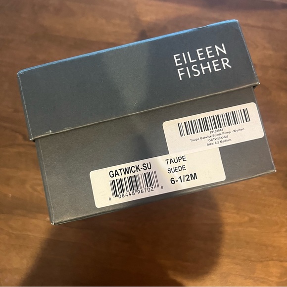 Eileen Fisher Taupe Suede Gatwick Slingback Block Heel Pump - NWT 6.5 - Picture 3 of 12